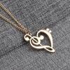 Women's Stylish Simple Hollow Musical Note Heart Pendant Chain Necklace Gift