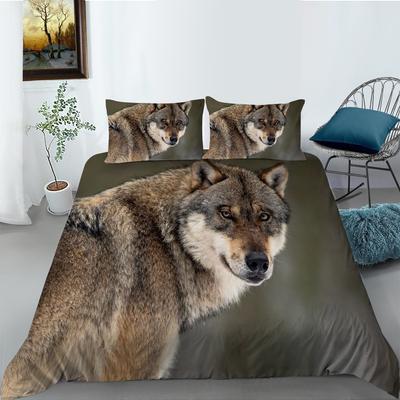 Wolf Series 3D Digital Printed Polyester Bedding Two-Piece Set Of Three Pieces