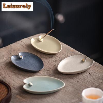 Chinesischer Keramik Blatt Räucherstäbchen Ofen Zuhause Arbeitszimmer Räucherhalter Aromatherapie Brenner Ofen Schreibtisch Dekoration Zubehör