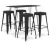 Day and Night - Day and Night High Table and Bar Stools 5 Pieces Black