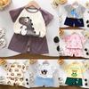 Kids Short Sleeve Cotton Set With Cartoon Pattern For Summer Play