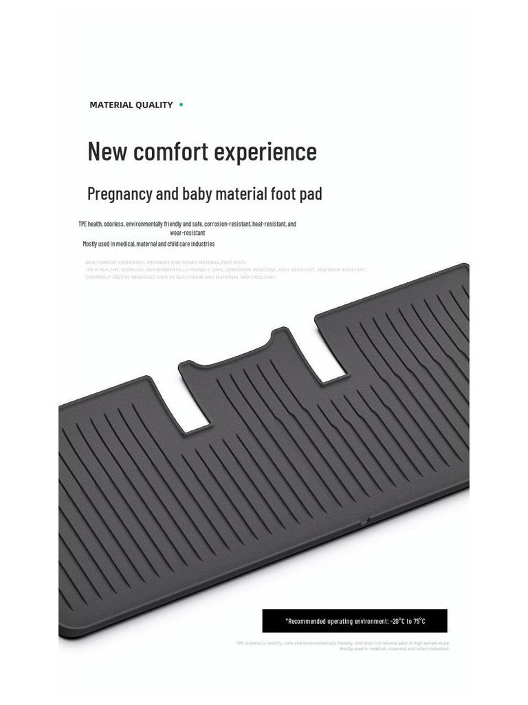 Eco-Friendly TPE Floor Mats for 2023 Tesla Model 3, Injection Molded Pedal Style