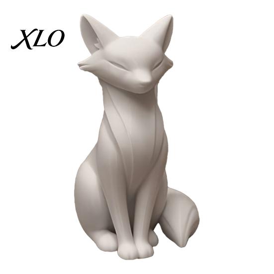 Matte Finish Art Pieces 3D Printed Minimalist Fox Sculpture, Elegant Figurine, Modern Texture Sculptures Desktop Ornament for Living Room Entryway