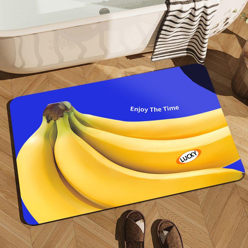 

Realistic Fruit Pattern Carpet Enjoy The Time Mat Lucky Badge Rug Absorbent Bath Mat for Home Decoration Floor Mat Welcome Mat 50cmx80cm