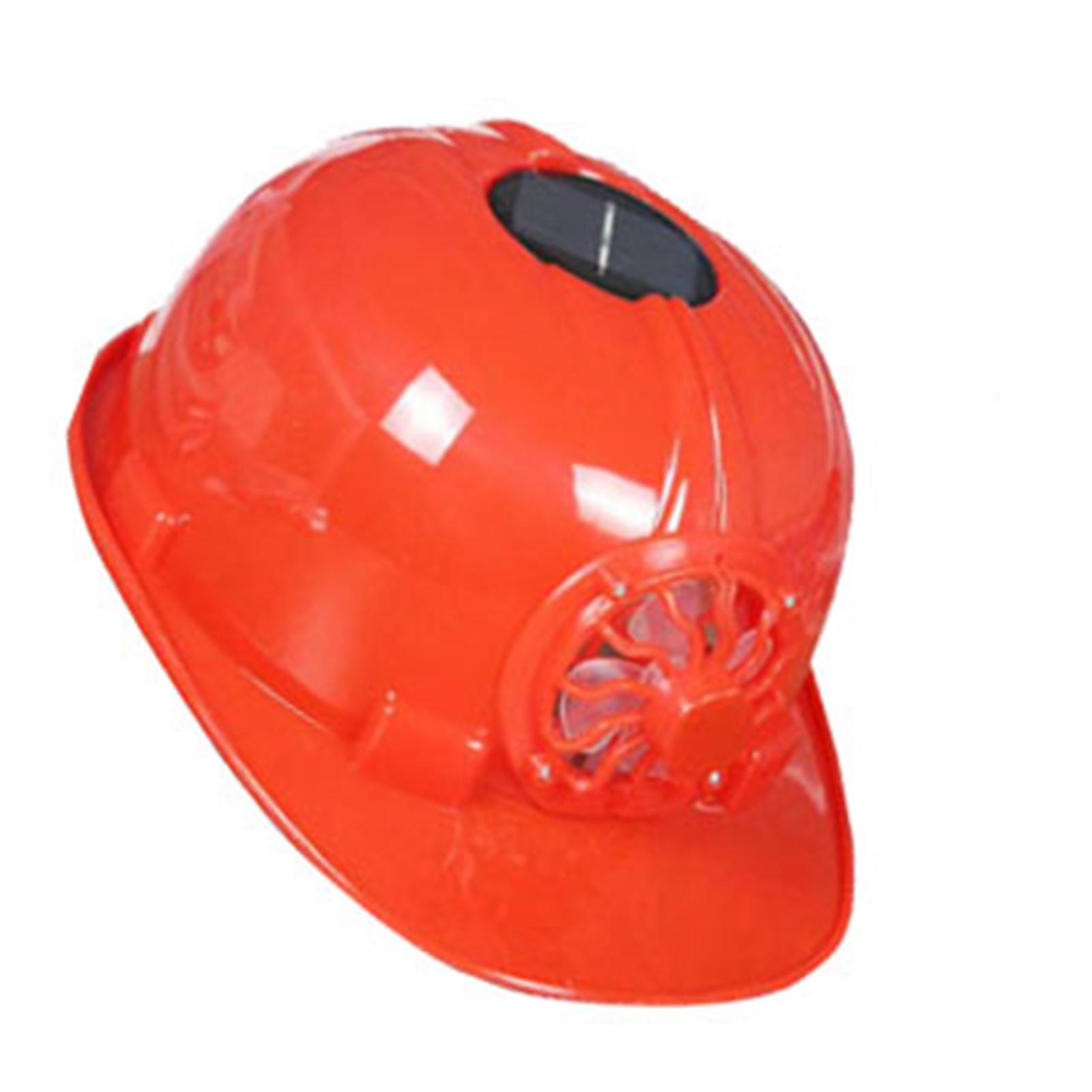 Fan Safety Helmet Front Cooling Solar Cell Powered Breathable Sun Shading for Construction Site Summer Outdoor Red красный
