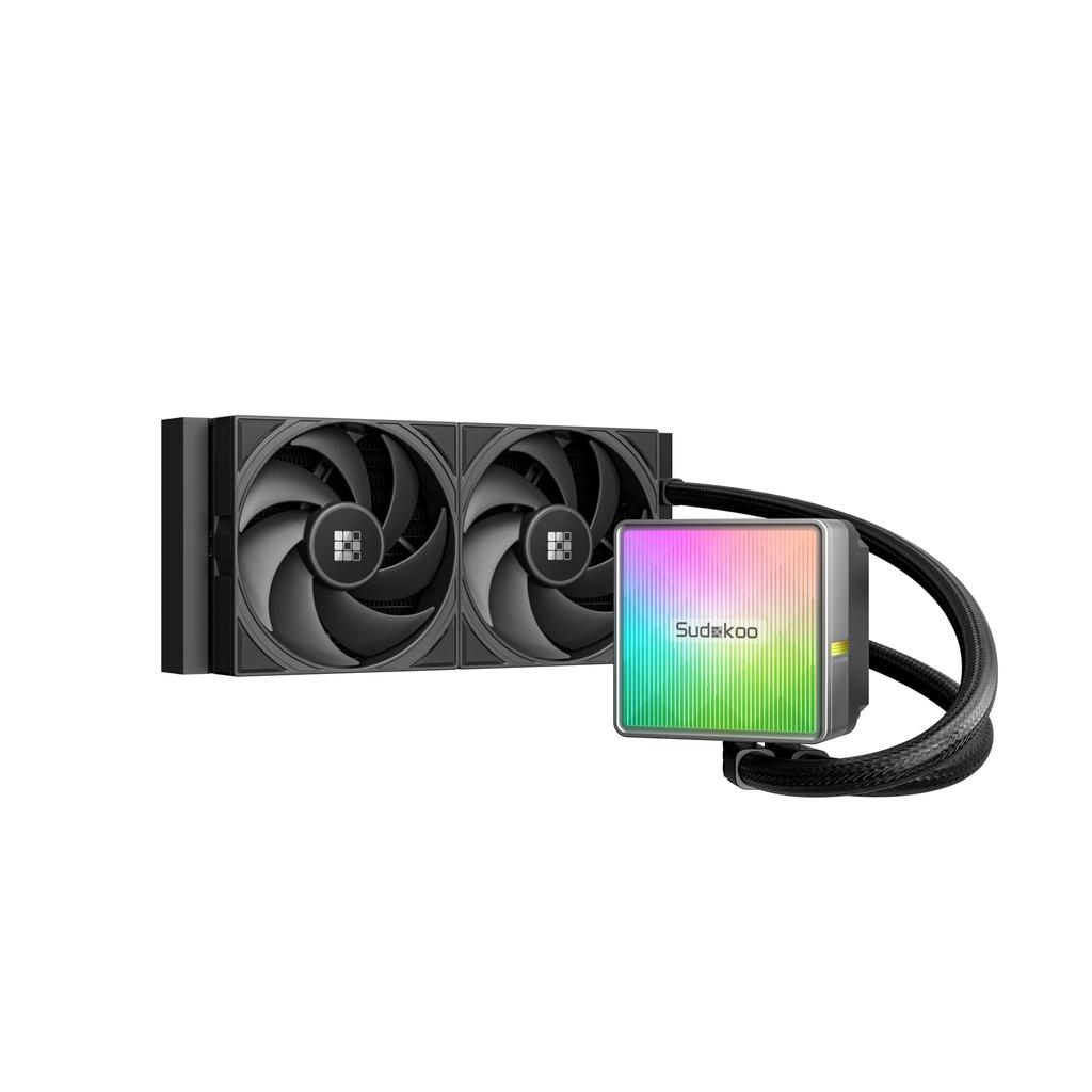 Sudokoo NEXAURA 240 Liquid CPU Cooler: 240mm All-in-One CPU Cooler with PWM Pump & ARGB Pump Head - FDB Fan Water Cooling System Compatible with