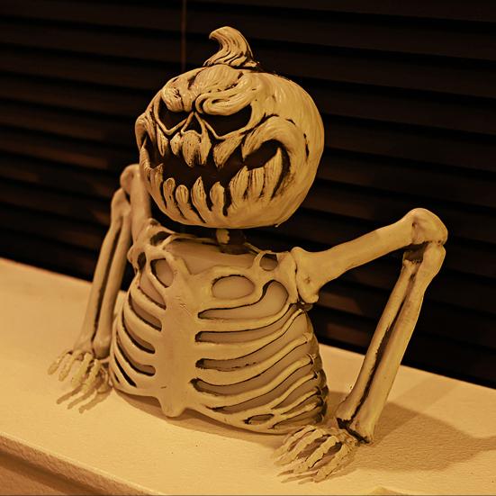 Halloween Skeleton Decoration Haunted House Decor Night with Green Light Yard Art Terror