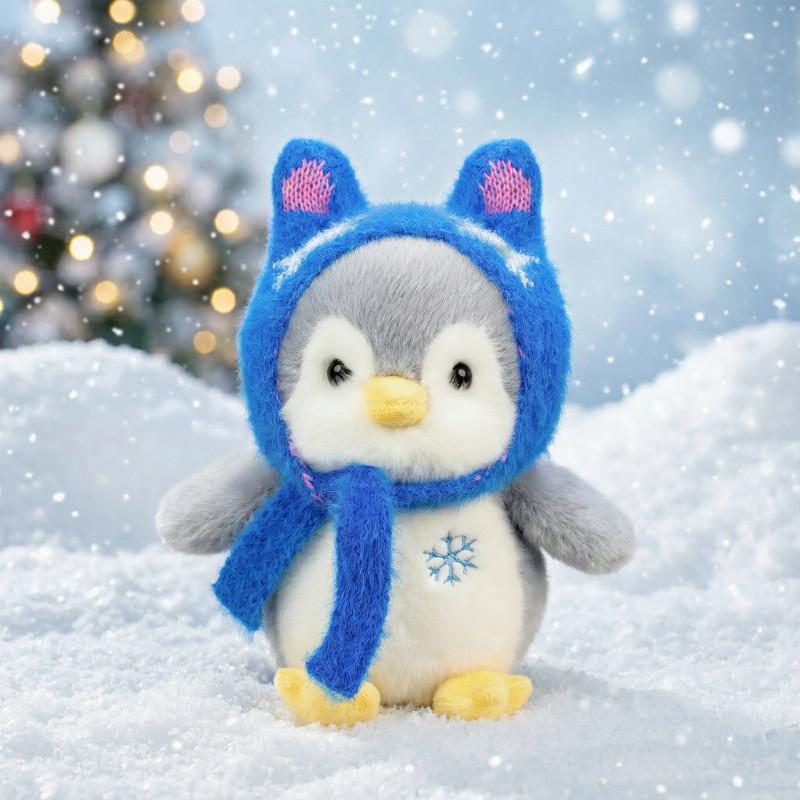 

Cute Penguin Plush Toy With Hat For Kids And Collectors 23cm синій