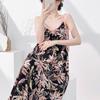 1011 New Summer Cotton and Silk Dress Large Size Printed Breathable Sleeveless Crew Neck Vest Skirt Long Skirt Nightdress Outer Wear