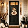 2D Flat Halloween Ghost Wood Door Hanger Rustic Style Fall Harvest Door Plaque  Autumn