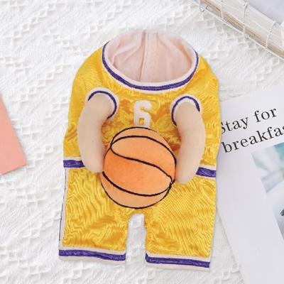 Yousheng Hunde-Basketball-Kostüm mit Ball, Halloween, Haustier-Basketballspieler-Trikot, Hund hält Ball, Basketball-Uniform, Ankleide-Outfit