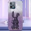 For Realme C31 Cover Glitter Powder Cartoon Rabbit Cell Phone Case with Support Kickstand