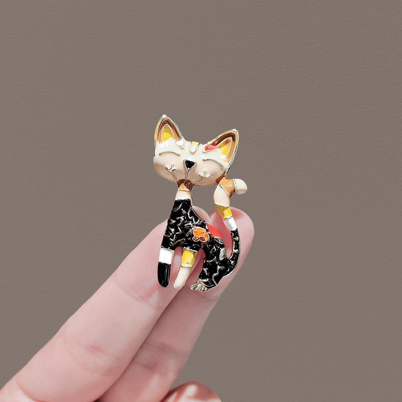 Brož Pin High-End Feminita Japonský a Korejský Retro Černé Kotě Odznak na Límec Doplňky Smysl pro Design Niche Ozdoba na Sako