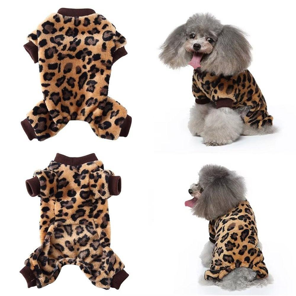 Warm Small Dog Jumpsuits Fleece Dog Overalls Pajamas Cute Winter Dog Pajamas