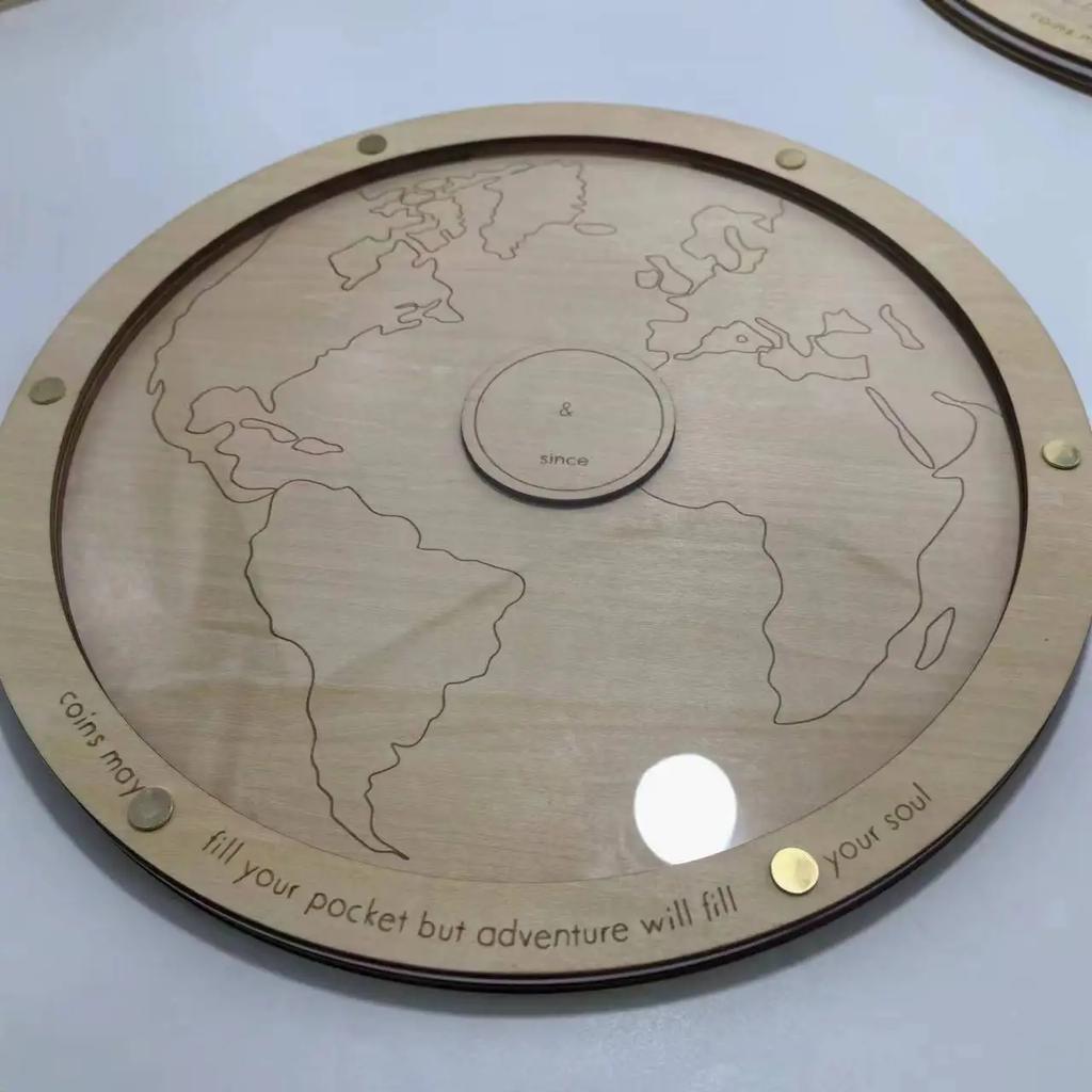 Coin Holder Travel Gift Cash Vault Wooden Savings Box with Cut-Out Design Money Savings Box, Wooden Bank for Kids