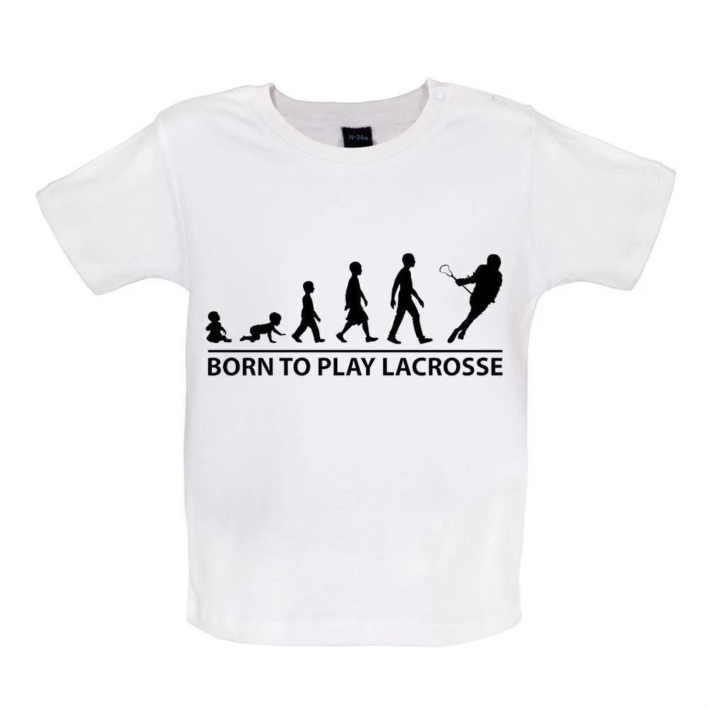Born To Play Lacrosse - Baby Kids Boys Girls Unisex T-Shirt / Babygrow - Player Love Equipt Field 100