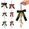 Decorative Pine Cone Wreath Accents Christmas Bow Bell Hanging Ornament, Velvet Festive Decor for Durable Fabric Decorations Home Party, Holiday Door