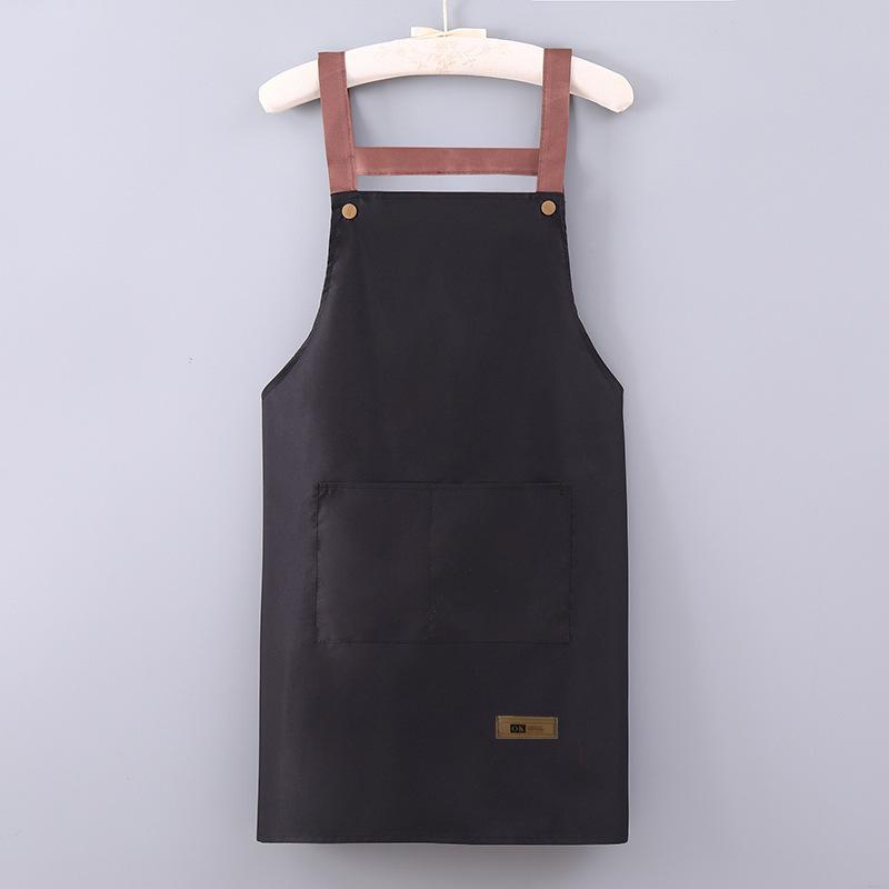 Korean Style Waterproof and Oil-Proof Apron: Durable, Stain-Resistant, with Custom Text for Adult Kitchen and Work Use
