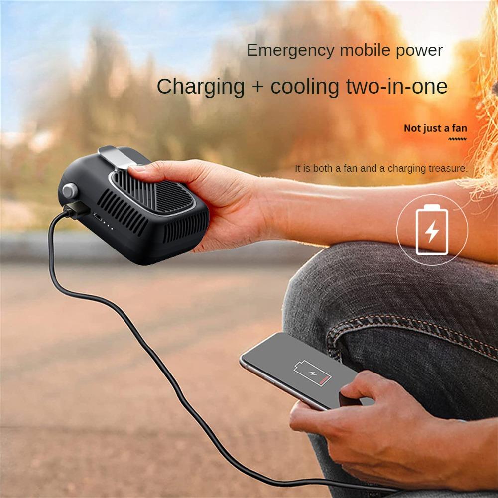 Portable Waist Fan Small Light Luxury Design Stepless Speed Control Desktop Outdoor Stroller Charging Treasure Frequency Fans