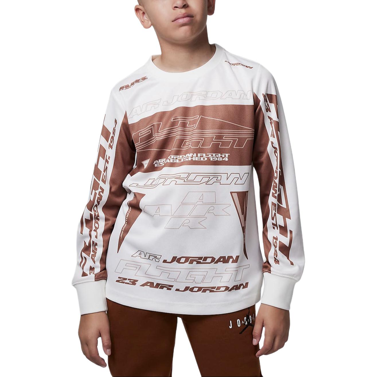 

Jordan X MVP Dri-FIT быстросохнущая трикотажная футболка с круглым вырезом и длинными рукавами для детей, парус HQ7144-133 XS