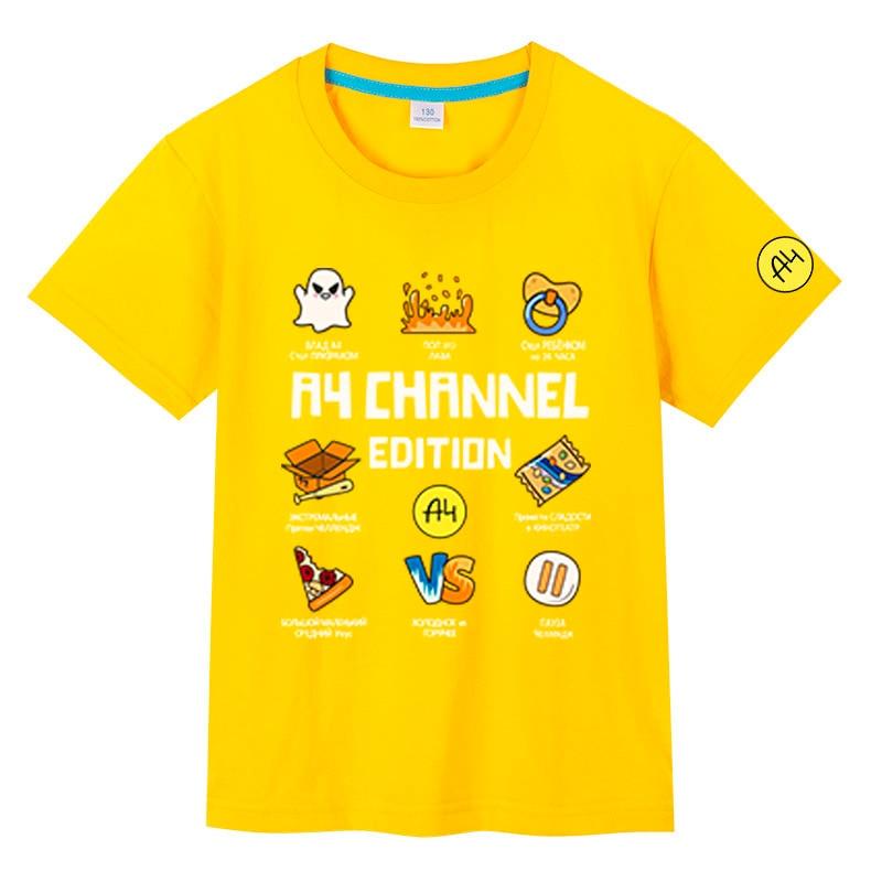 

Merch A4 Футболки з принтом із мультфільмом Lamba Літні бавовняні футболки з короткими рукавами Футболки для дітей Повсякденні дитячі футболки Костюм Топи Милий подарунок 150 жовтий