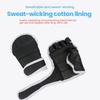 1 Pair of Black Half Finger Boxing Gloves PU Leather Karate Muay Thai Training and Exercise Gloves Children's Boxing Gloves