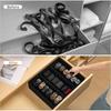 Lot de 3 Organisateur de Ceintures et Cravates en Tissu Noir, Rangement de Tiroir pour Organisation de Placard, Support Pliable Non-Tissé pour Commode