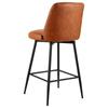 Bar Stool Set of 2, 69cm Counter Height Swivel Stools, Modern PU Leather Counter Barstool with Backrest and Metal Legs, Armless Bar Chair, Island
