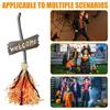 Halloween Broom Decoration Red Light Animated Halloween Dancing Broom Outdoor Ornaments With Laughter Sound For Driveway