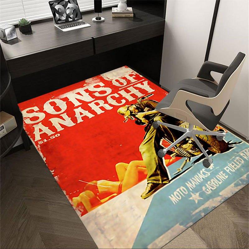 

1pc Sons of Anarchy themed Office Carpet Chair Mats - durable polyester rug for home theater, office, dorm room decor - tA26 60cm by 90cm