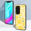 Fruit Lemon Phone Case For Samsung S26 S25 S24 FE S23 S22 S21 Plus S20 Ultra Note20Ultra Black Glass Cover
