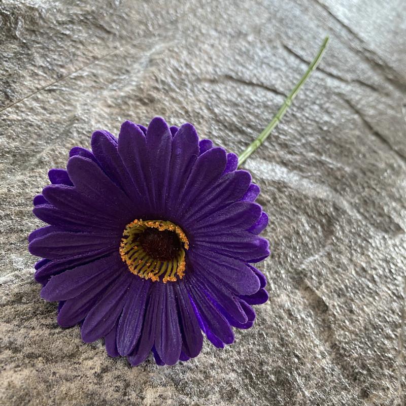 Pu Gerbera Daisy Artificial Flower For Wedding Decor Home Styling Soft Rubber Material