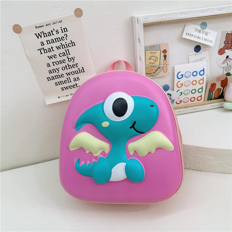 2024 New Cartoon Dinosaur Pvc Kindergarten School Bag For Girls Boys Blue Pink Green