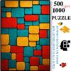500pcs-1000pcs, Handmade Puzzle, Paper Puzzle, DIY Puzzle, White Card Material, Multicolor Cracked Brick Wall White Card Material, Suitable for Room D