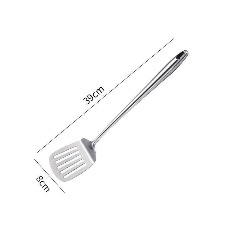 Stainless Steel Kitchen Utensil Soup Ladle Solid & Slotted Turner Wok Spatula Kitchen Colander Strainer with Ergonomic Handle