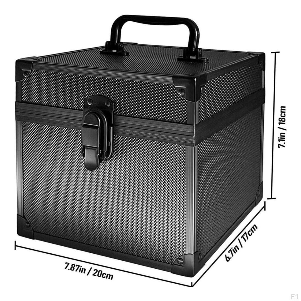 Aluminum Storage Case Hinged Lid Hard Shell Top Carry Handle
