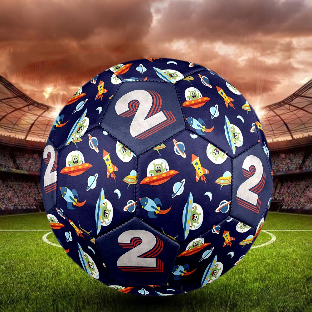 1PC Space Adventure Creatures Number Two Soccer Ball Size 5 Football Machine Sewn Indoor/Outdoor Universal Football W118