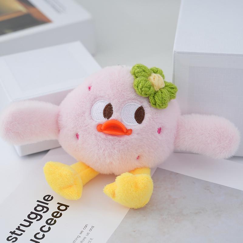 Adorable Cute Couple Duck Plush Keychain Soft Yellow Duck Backpack Charm