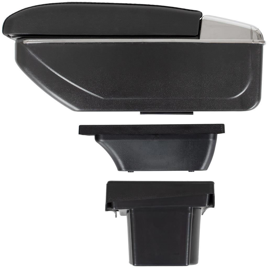 Υποβραχιόνιο Skoda Octavia II 04-13 με αποθηκευτικό χώρο ΜΑΥΡΟ ΟΙΚΟΛΟΓΙΚΟ ΔΕΡΜΑ + κιτ τοποθέτησης