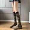 Fashion Vintage Floral Stockings Spring Autumn Cotton Elastic Breathable JK Boots Long Tube Socks Ladies Ruffle Knee High Socks
