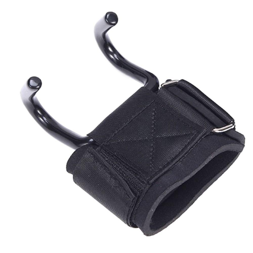 

Strong Steel Hook Grips Strap Adjustable Weightlifting Grip Hook Weightlifting Hook Fitness чёрный
