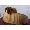 For Summer Cool Handwoven PP Plastic Rattan Resin Wicker Cat Dog Bed House Net Waterproof Cooling Oval Shape Woven Basket