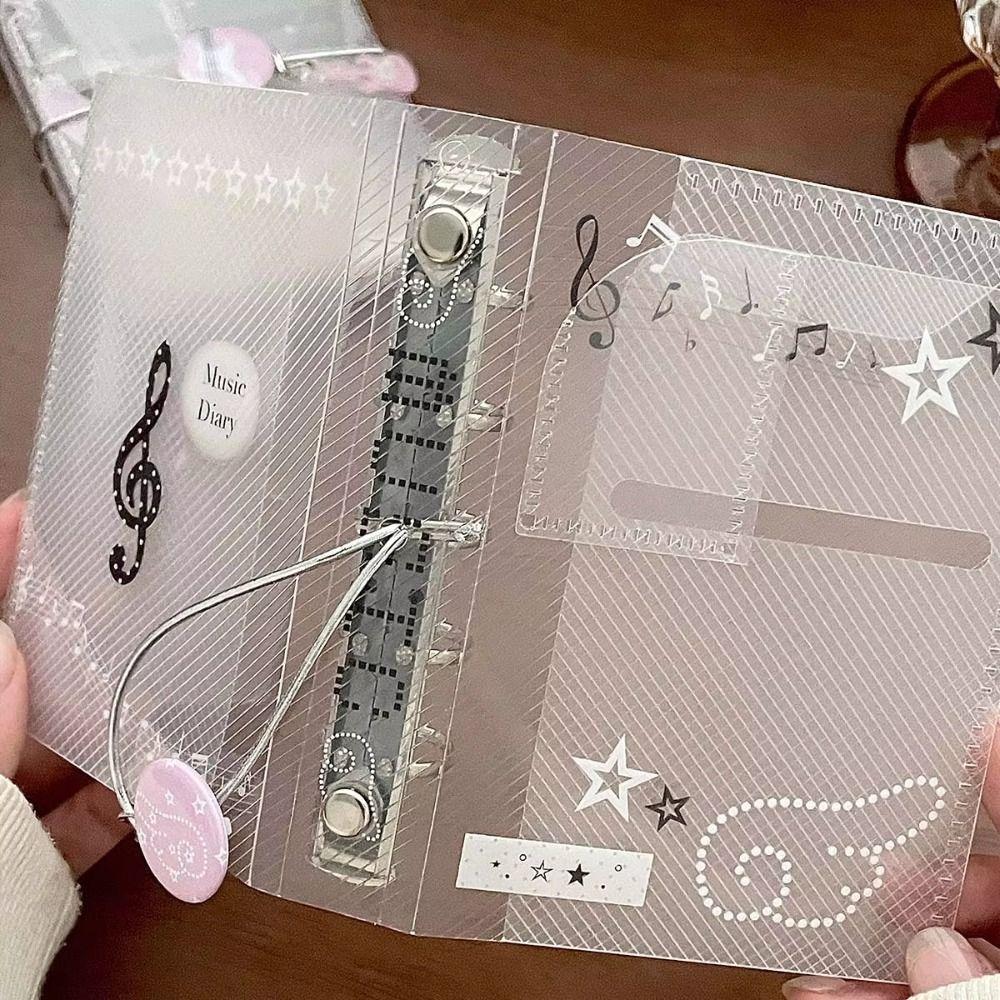 Tri-Fold Photo Album Music Theme Portable Planner Educational M5 Binder Notebook School Supplies