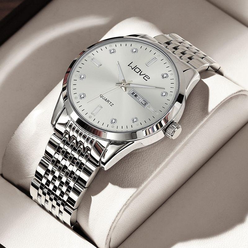 Men'S Ultra-Thin Watch Waterproof Luminous Calendar Quartz Watch