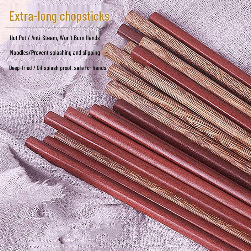 New Year's High-Temperature Resistant Extended Chopsticks for Frying and Hot Pots - Anti-Mold Household Utensil