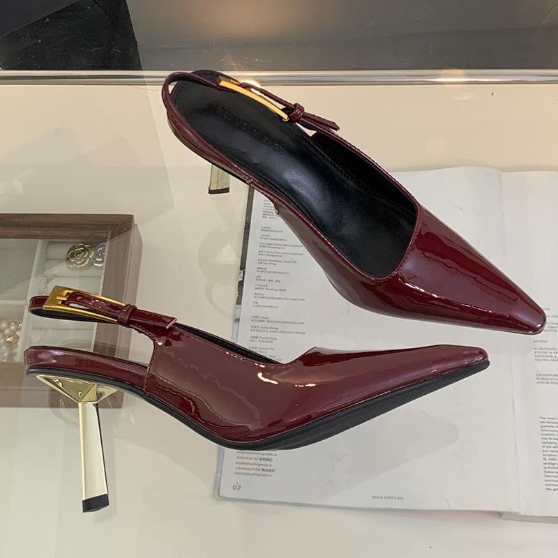 Fashion Female Metal Buckle Footwear Pumps Fashion Pointed Toe Luxury Ladies Heels Shoes 2025 New In Women Super High Heels Shoes