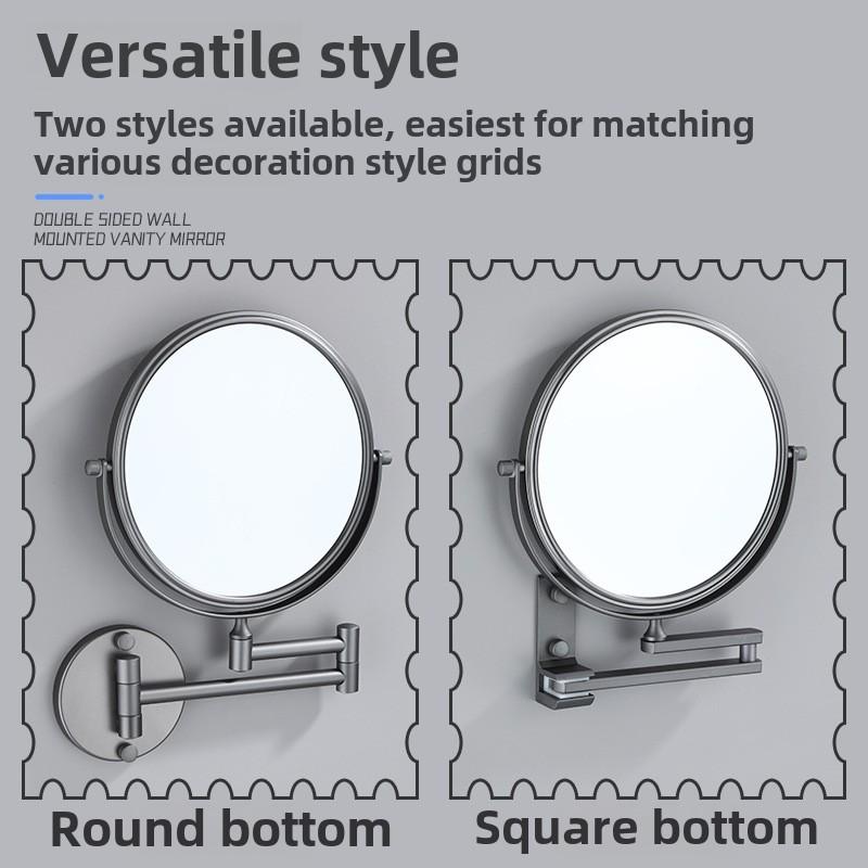 8 Inch Wall Mounted Bathroom Mirror Makeup Mirror 3X Magnifying Touch Vanity Cosmetic Mirrors No Light Style