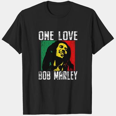 Maglietta Unisex Girocollo Bob Marley One Love, Maglietta Reggae, Regalo Per Fan