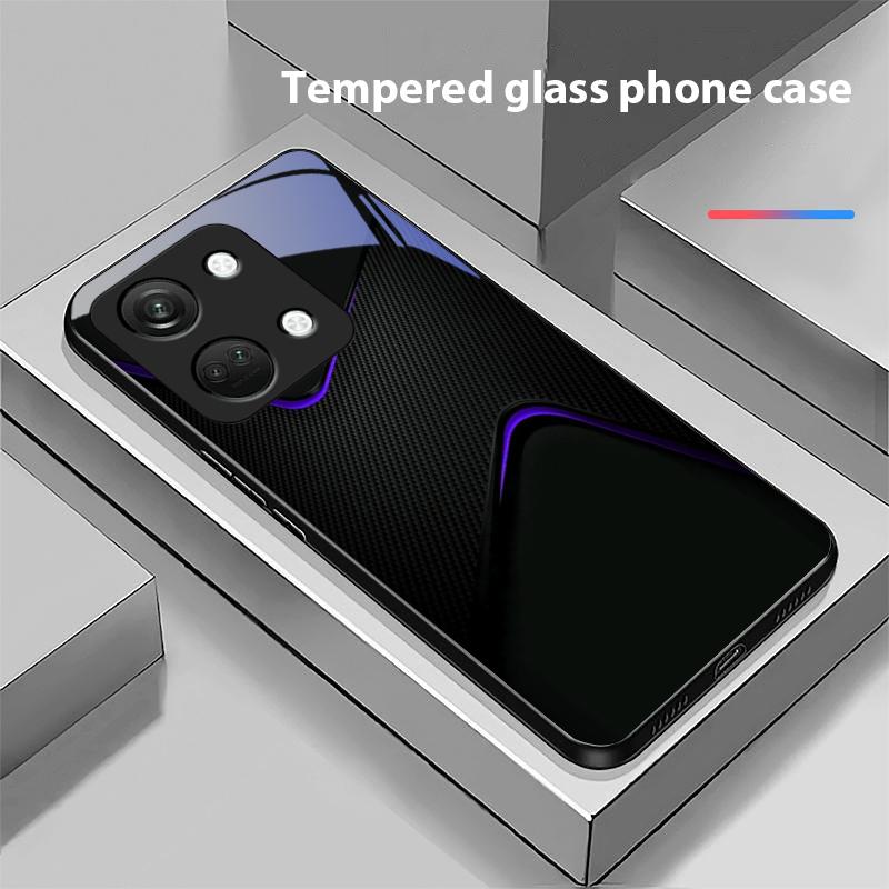 Simples e Grande Para OnePlus Nord 3 5 6T 7 Pro 8 12 10T Reno8 Lite 5G 10R Nord N30 Capa de Telefone Rígida de Vidro Temperado Preta