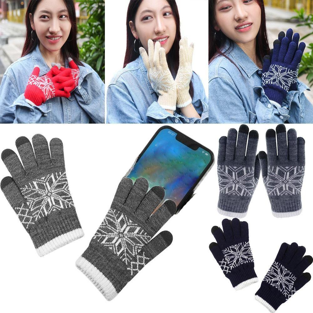 Verdickte Touchscreen-Handschuhe Kältefeste Strickhandschuhe Neue Warme Fäustlinge Damen Herren